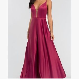 V-Neck Long A-Line Kleinfeld Bridesmaid Dress
